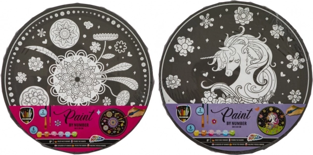 Malování podle čísel – kruhový obrázek 30 cm
