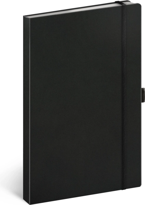 Notýsek s pevnými deskami, linkovaný, černý 13 × 21 cm