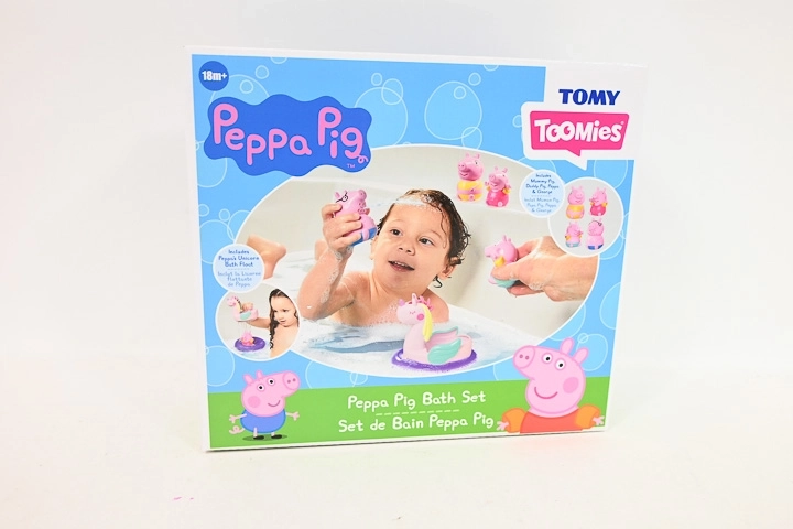 Toomies prasátko Peppa sada do koupele s jednorožčí loďkou