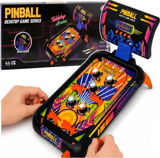 Stolní pinball (flipper) se světly, zvuky a počítadlem bodů