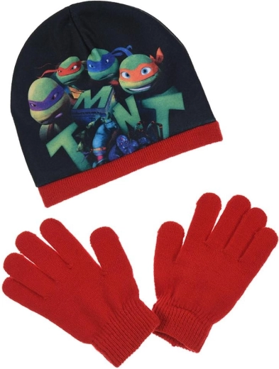 Červená čepice a rukavice Želvy Ninja – Velikost: 52
