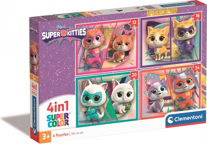 Puzzle 4 v 1 DISNEY Super Kitties