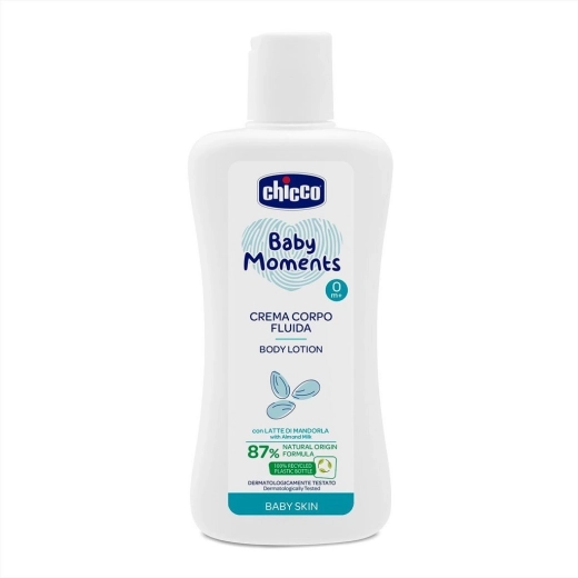Chicco tělové mandlové mléko Baby Moments 200 ml