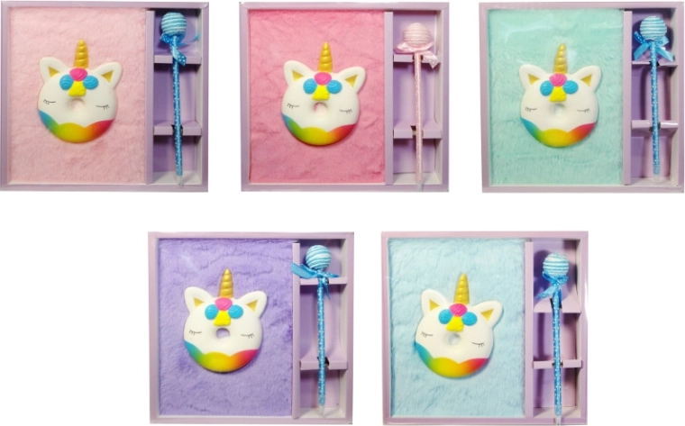 Plyšový deník s jednorožcem a propiskou