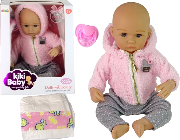 Realistické miminko s doplňky a dudlíkem, 40 cm
