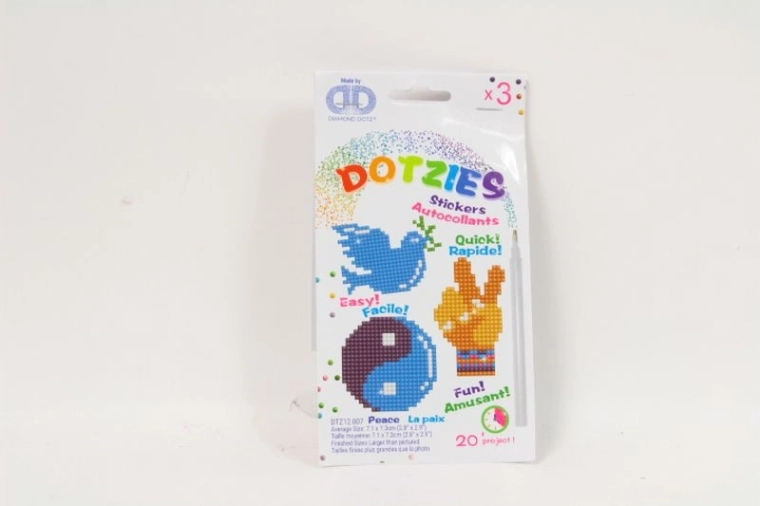 Diamond Dotz Peace – sada 3 samolepek pro diamantové tvoření