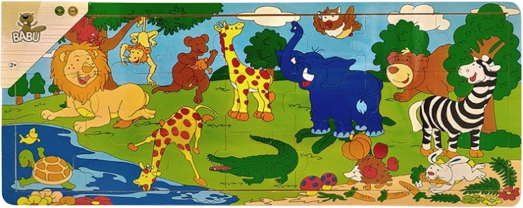 Dřevěné puzzle BABU ZOO 21 dílků