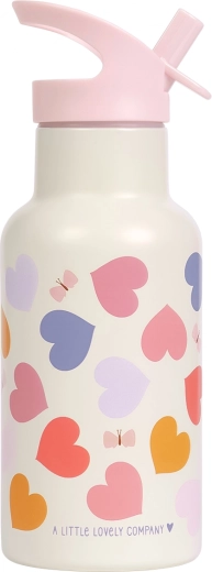 A Little Lovely Company nerezová lahev na pití 350 ml srdce