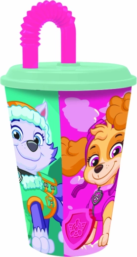 Plastový kelímek s brčkem PAW Patrol 430 ml