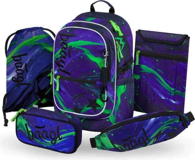 Baagl set 5 Core Football Champion: školní batoh, penál, sáček, ledvinka a obal na notebook GRS