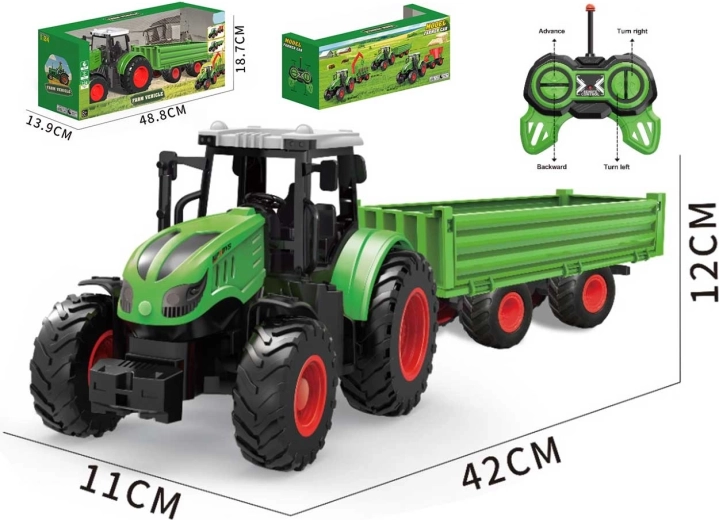 R/C traktor s přívěsem na dálkové ovládání