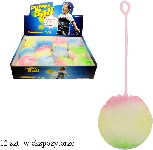 Svítící antistresový míček s měkkými hroty a úchytem