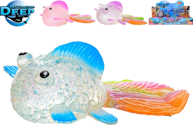 Strečová antistresová rybička 6 cm – zlatá