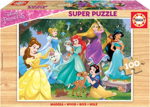 Dřevěné puzzle DISNEY princezny 100 dílků EDUCA