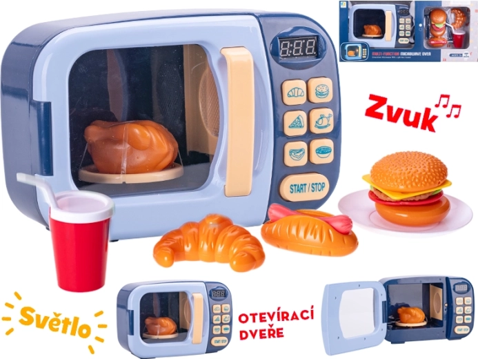 Dětská mikrovlnná trouba se světly a zvuky – modrá