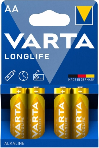 Varta Longlife alkalické baterie AA LR6, 4 ks