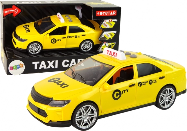 Taxi auto 1:14 se světly a zvuky – žluté