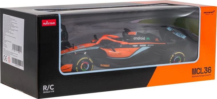 Rastar dálkově ovládaný model formule McLaren MCL36 v měřítku 1:18