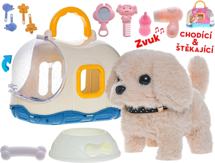Interaktivní plyšový pejsek s přepravkou 19 cm