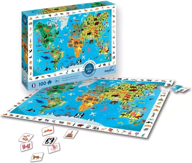 Sentosphere puzzle mapa světa se zvířaty