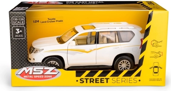 MSZ Toyota Land Cruiser Prado bílý model auta v měřítku 1:24