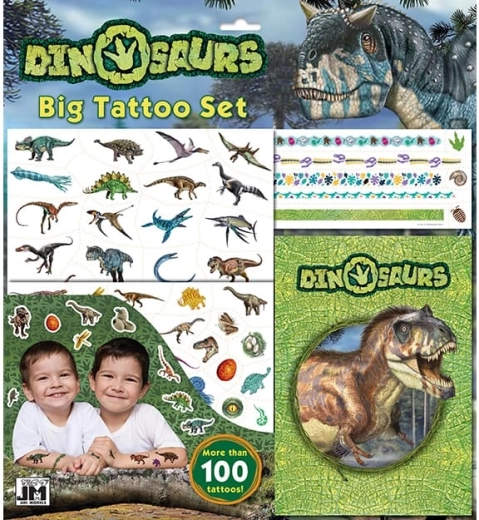 Velký set s tetováním dinosauři