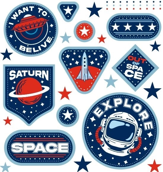 Vesmírné nažehlovací nálepky