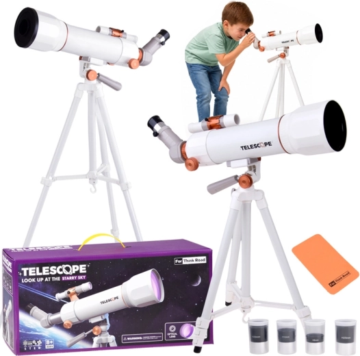 Teleskop pro děti se stativem do 107 cm, 4 okuláry, 3× čočka a hledáček