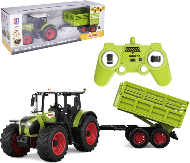 RC traktor Claas s přívěsem na dálkové ovládání - 1 kus