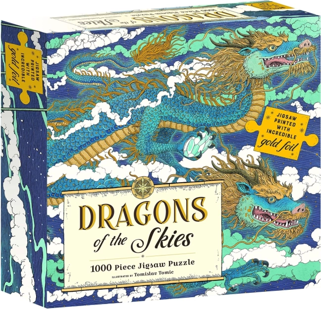 MAGIC CAT metalické puzzle nebeští draci 1000 dílků