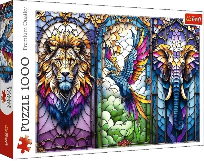 Puzzle 1000 dílků vitráž zvířata Trefl