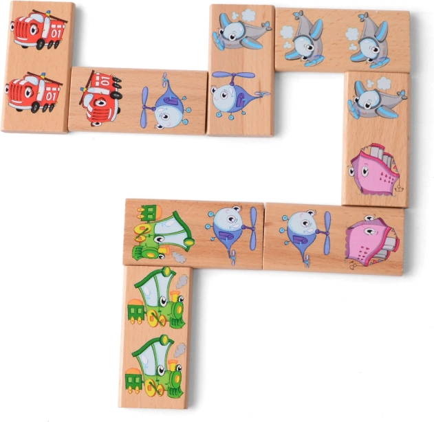 Lucy & Leo dřevěné domino XXL - dopravní prostředky