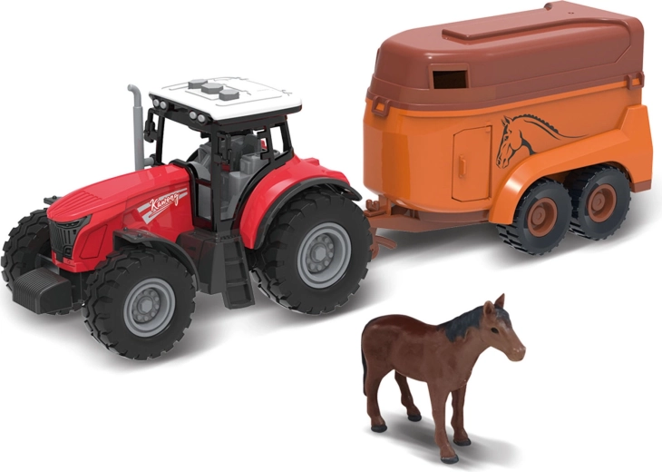 Traktor s přívěsem pro koně se světelnými a zvukovými efekty