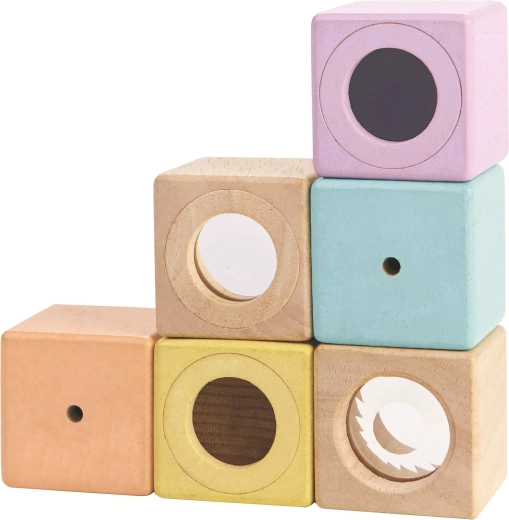 Smyslové kostky PlanToys (6 ks)