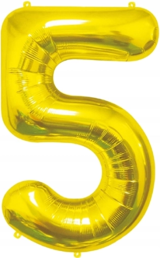 Fóliový balónek číslo 5 zlatý 85 cm
