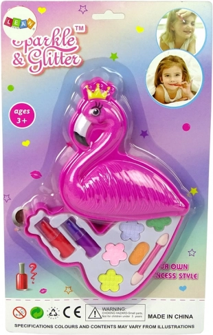 Dětská sada na líčení plameňák – oční stíny a rtěnky