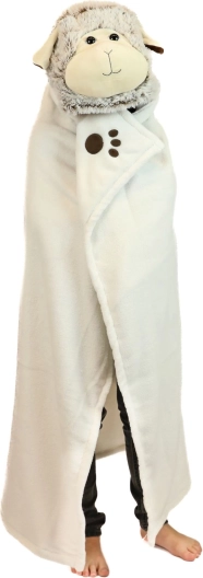 Hřejivá kapucová deka ovečka s tlapkovými kapsami