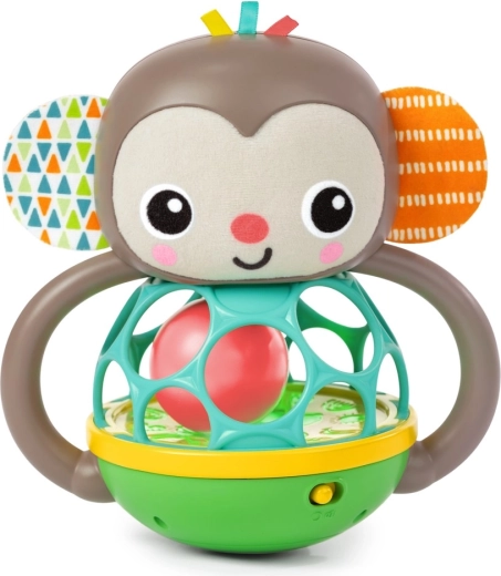 Multisenzorická hračka OBALL Grab & Giggle Monkey pro děti od 6 měsíců