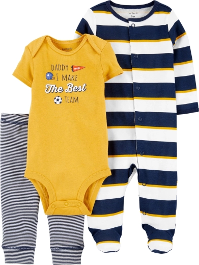 Carter’s 3dílný set pro miminko Daddy – overal, body s krátkým rukávem a tepláky