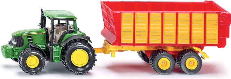 Traktor John Deere s přívěsem na siláž