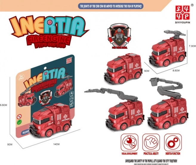 Hasičské autíčko na setrvačník 8,5 cm