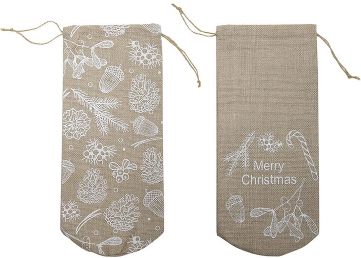 Dárkový jutový pytlík 10 × 30 cm, šedý