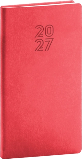 Notique kapesní diář Aprint 2027 červený 9 × 15,5 cm