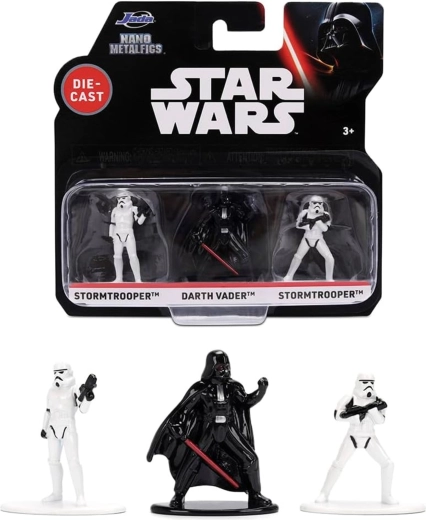 Sada 3 figurek STAR WARS: Darth Vader a 2× Stormtrooper – Jada Toys Nano Metalfigs
