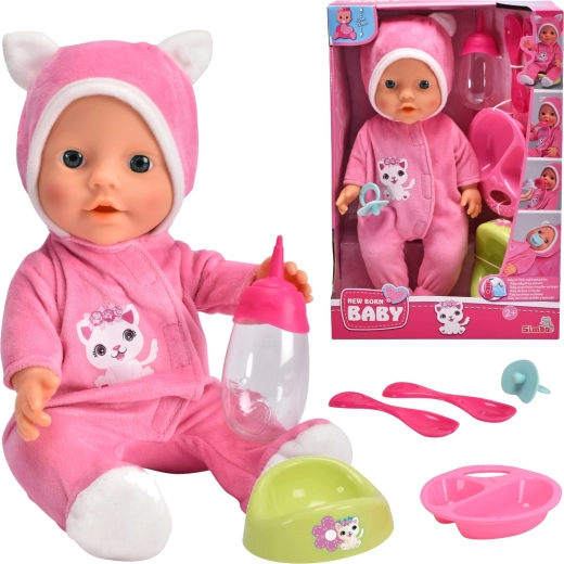 Panenka Simba New Born Baby sladké miminko v pyžamu s doplňky 30 cm