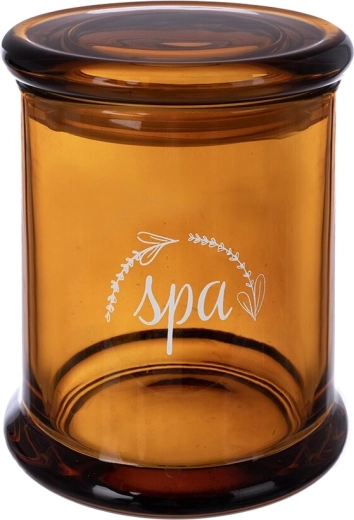 Spa kosmetická dóza z ambrového skla 330 ml s víčkem