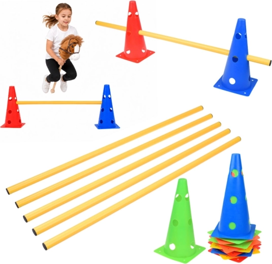 Koordinační překážkový set s kužely a tyčemi 1 m