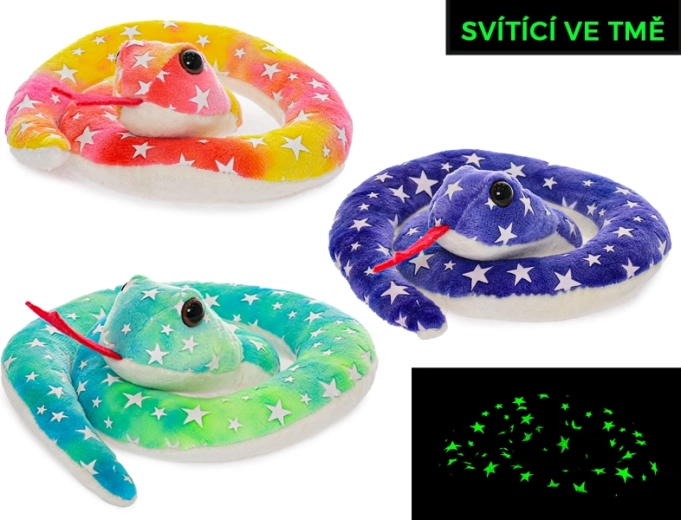 Plyšový had se svítícími prvky 18 cm