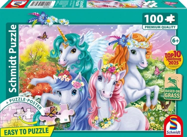 Schmidt puzzle Snímek jednorožců 100 dílků