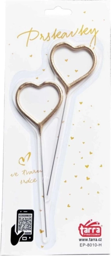 Prskavky ve tvaru srdce zlaté 16,5 cm